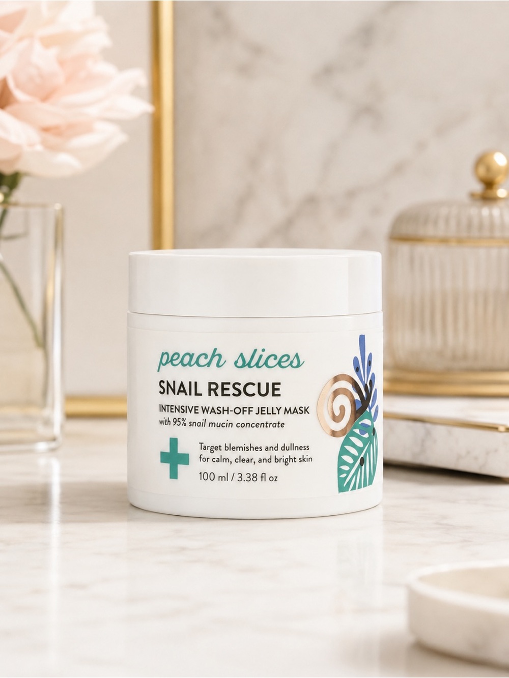 Peach Slices Snail Rescue Intensive Wash-Off Jelly Mask 3.38 oz